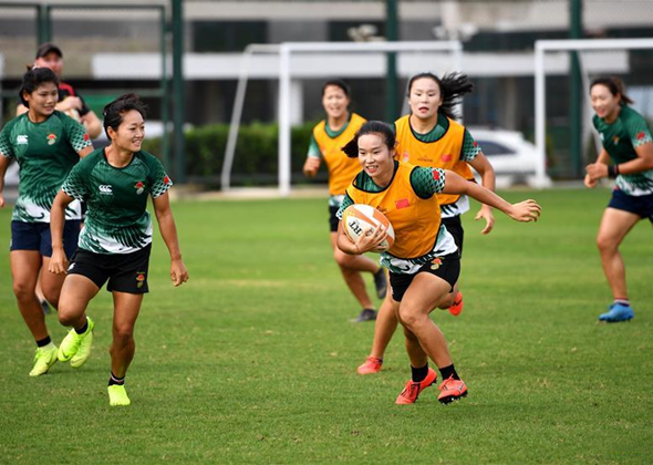 Chinese Women's Rugby Sevens Team Takes Training for Tokyo 
